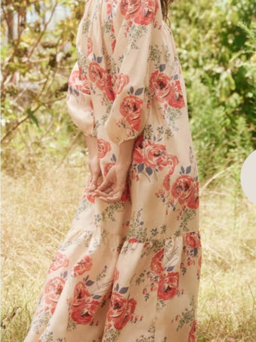 The Great. The Vestige Silk in Echo Rose Print Maxi dress Sz 1 (US S) - Picture 5 of 13